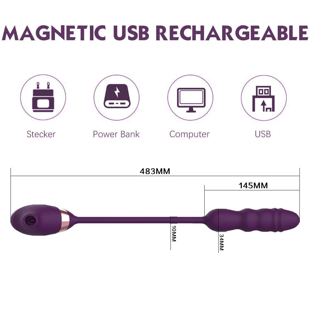 10 Frequency Sucking Telescopic Vibrator - Image 4