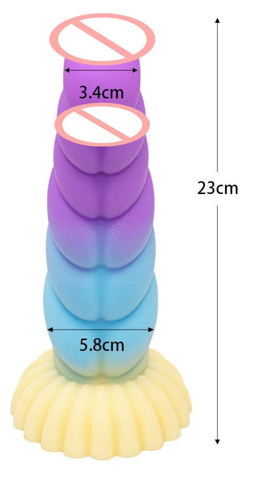 Colorful Braid Dildo Vibrator Liquid Silicone Anal Plug - Image 6