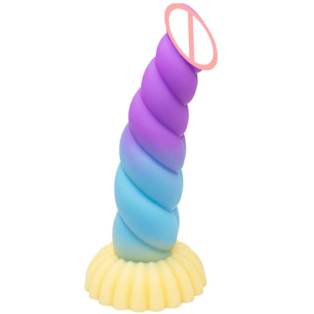 Colorful Braid Dildo Vibrator Liquid Silicone Anal Plug - Image 7