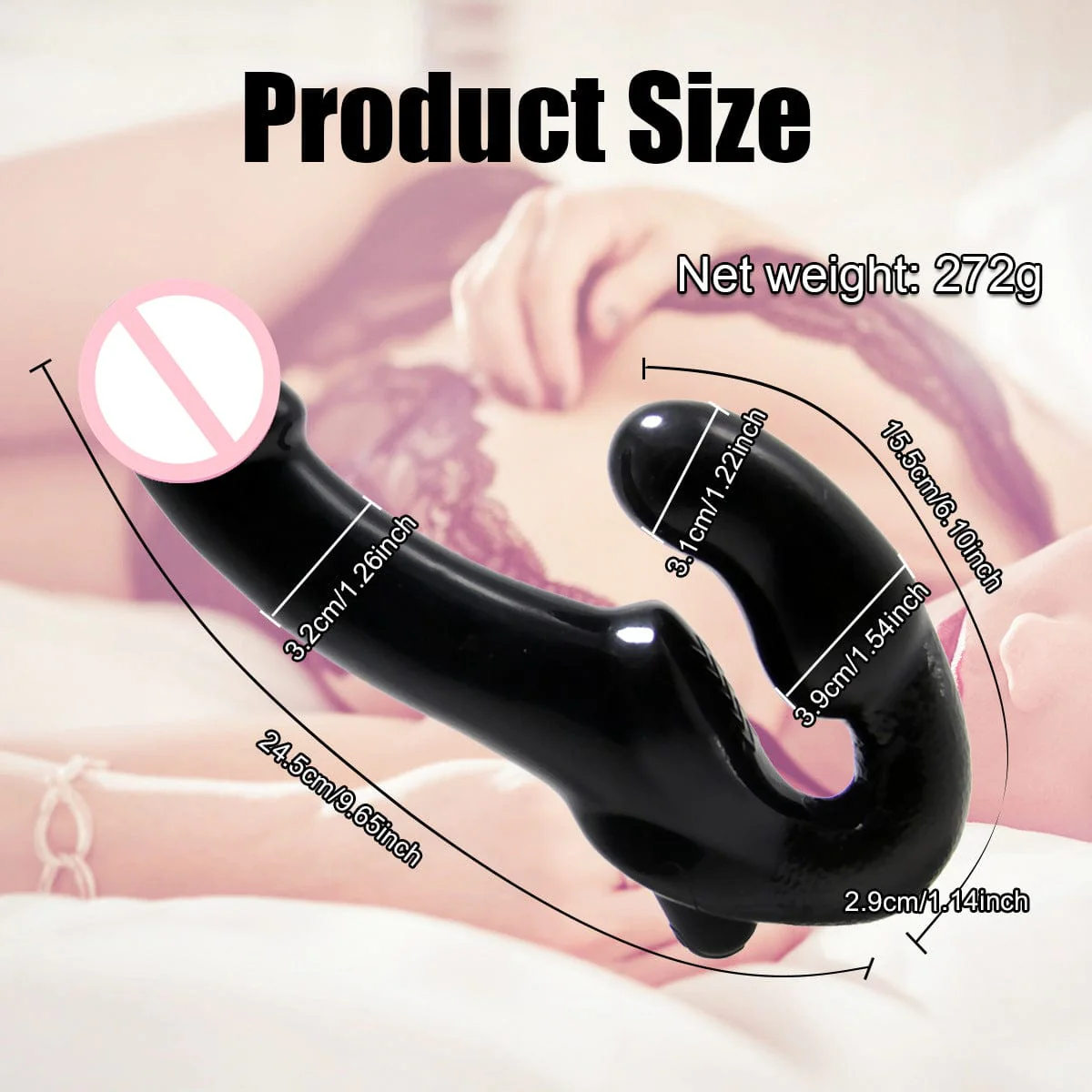 10 Frequency Vibrating Remote Control Double Ended Wearable Dildo - Image 3