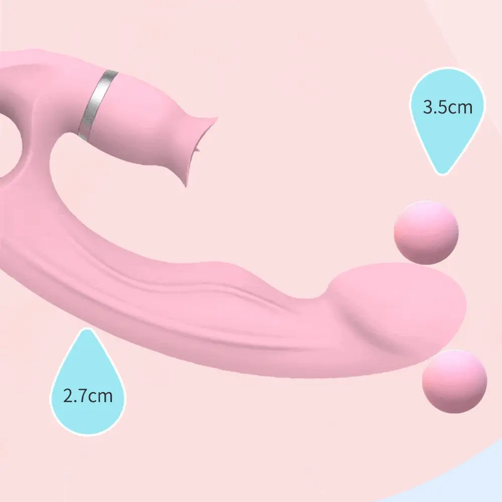 Tongue Licking G Spot Stimulating Dildo Vibrator - Image 2