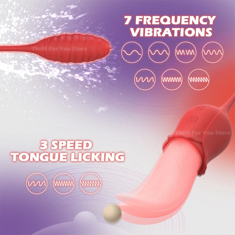 Mia 2-in-1 Upgraded Tongue-licking Rose Toy With Licking Bullet Vibrator - Image 2