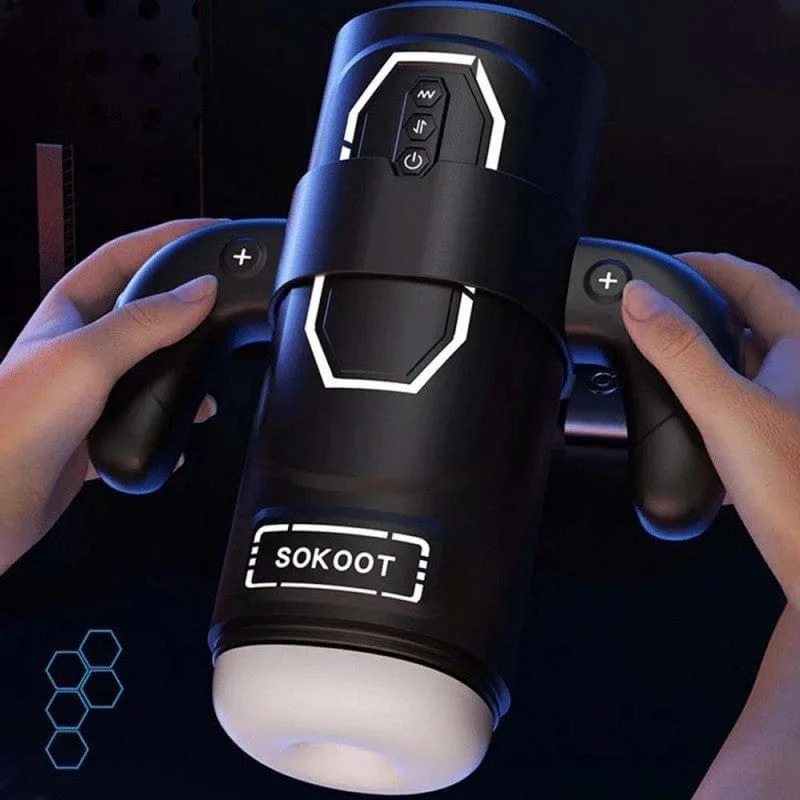 Sokoot Handheld Telescopic Sucking Heating Male Penis Stroker - Image 5