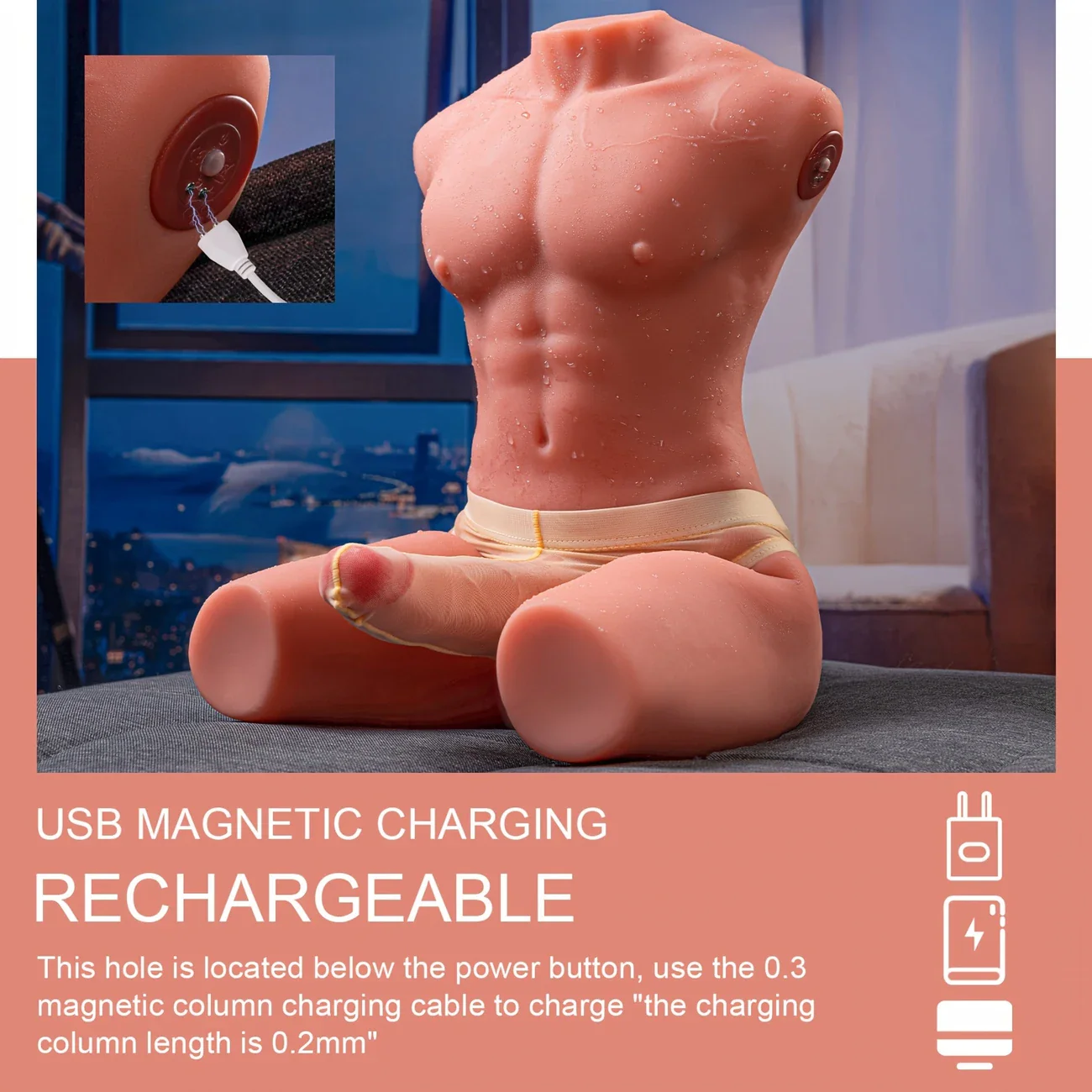 17.64Lb Male Sex Torso with Thrusting Realistic Dildo & Tight Anus - Image 5