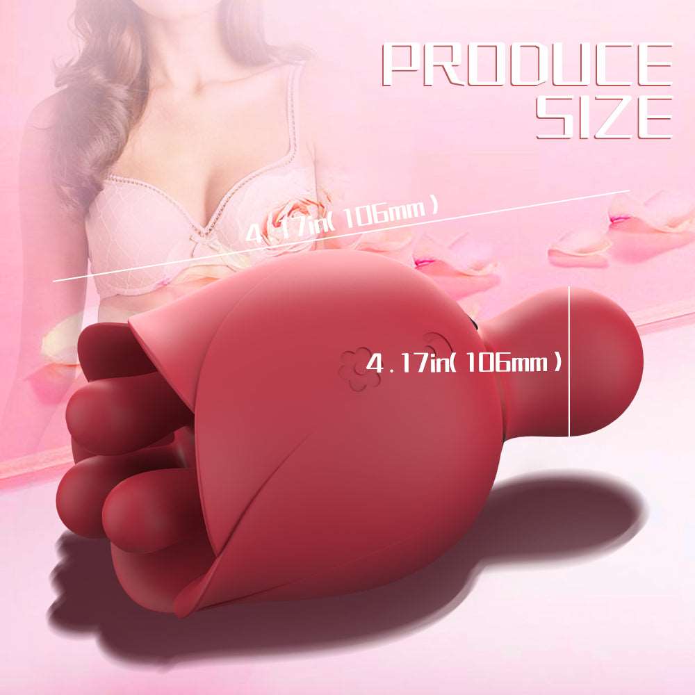 2 In 1 Rose Vibrator Sex Toy Clitoral Clit Tongue Licking Vibrator - Image 6