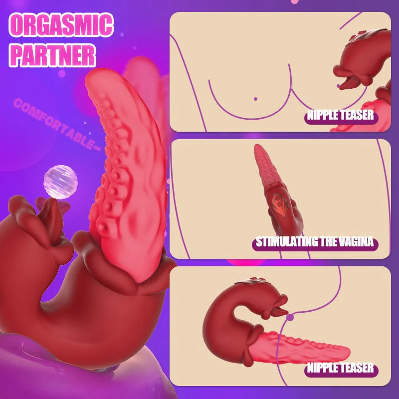 3 in 1 Rose Muncher Octopus Tentacle Swinging G-spot Vibrator - Image 4