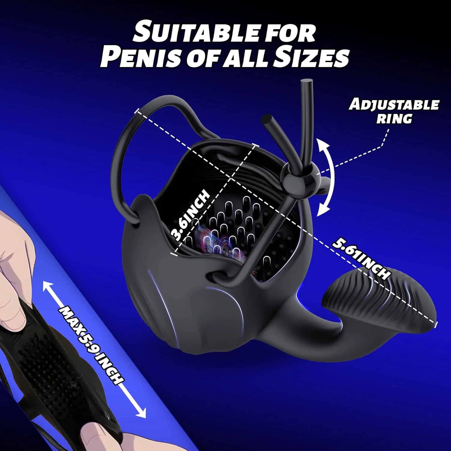3 In 1 Vibrating Cock Ring - Image 7