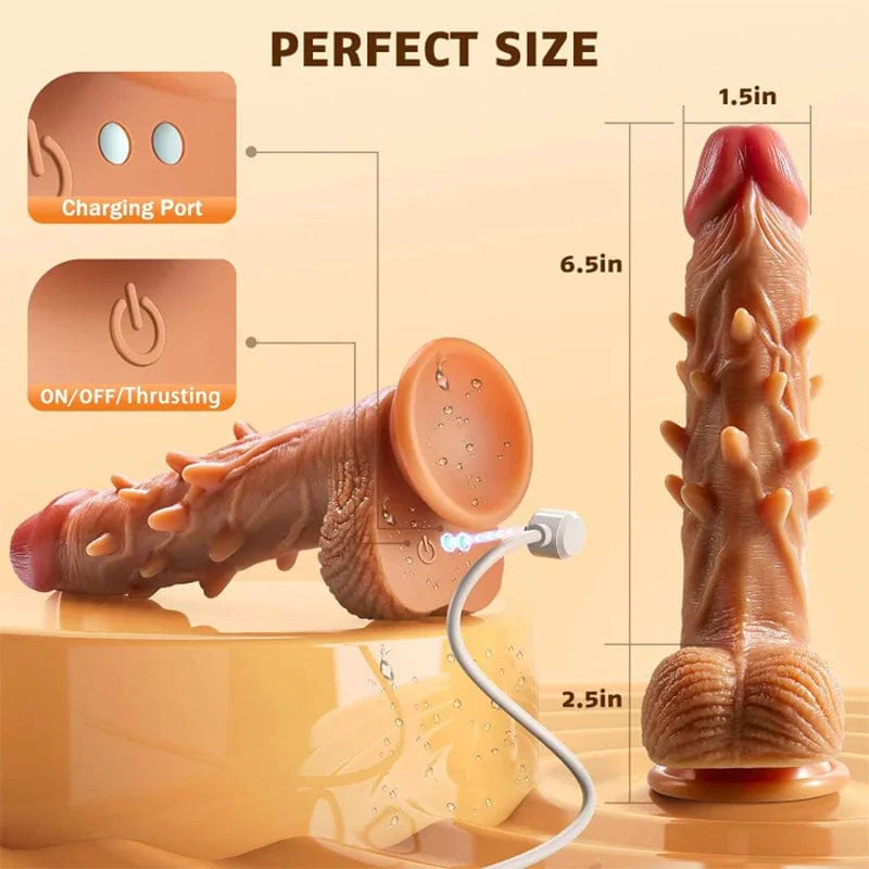 3 Thrusting & 9 Vibration G Spot Anal Stimulation Heating Dildo - Image 6