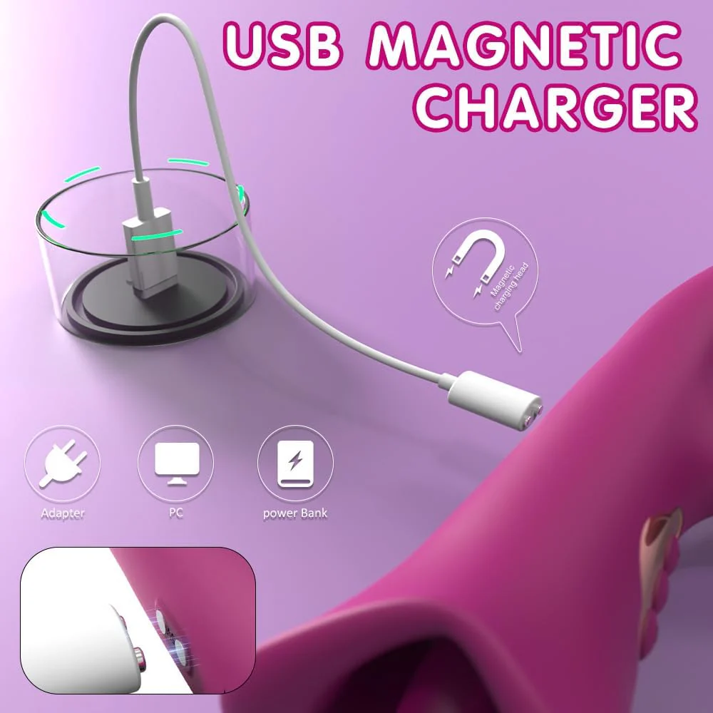 4 IN 1 Rose Muncher Rabbit Vibrator Licking Vibrating Flapping Clit Nipple Stimulator - Image 7