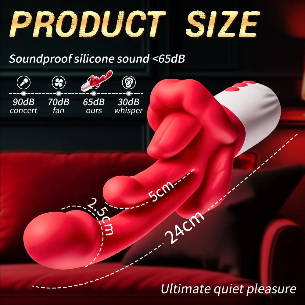 4 In 1 Rose Tongue Swing Vibrating G-Spot Clitoral Stimulation Dildo Machine - Image 8