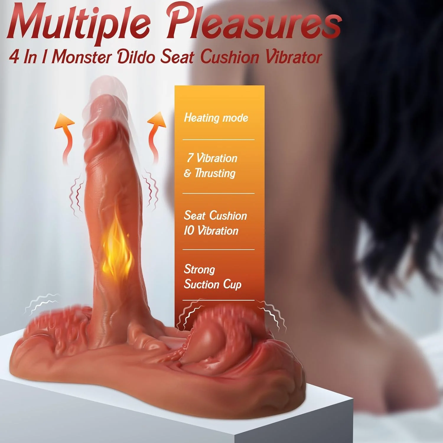 4 in 1 Sit and Ride Monster Dildo Vibrator with Remote Control - Image 3