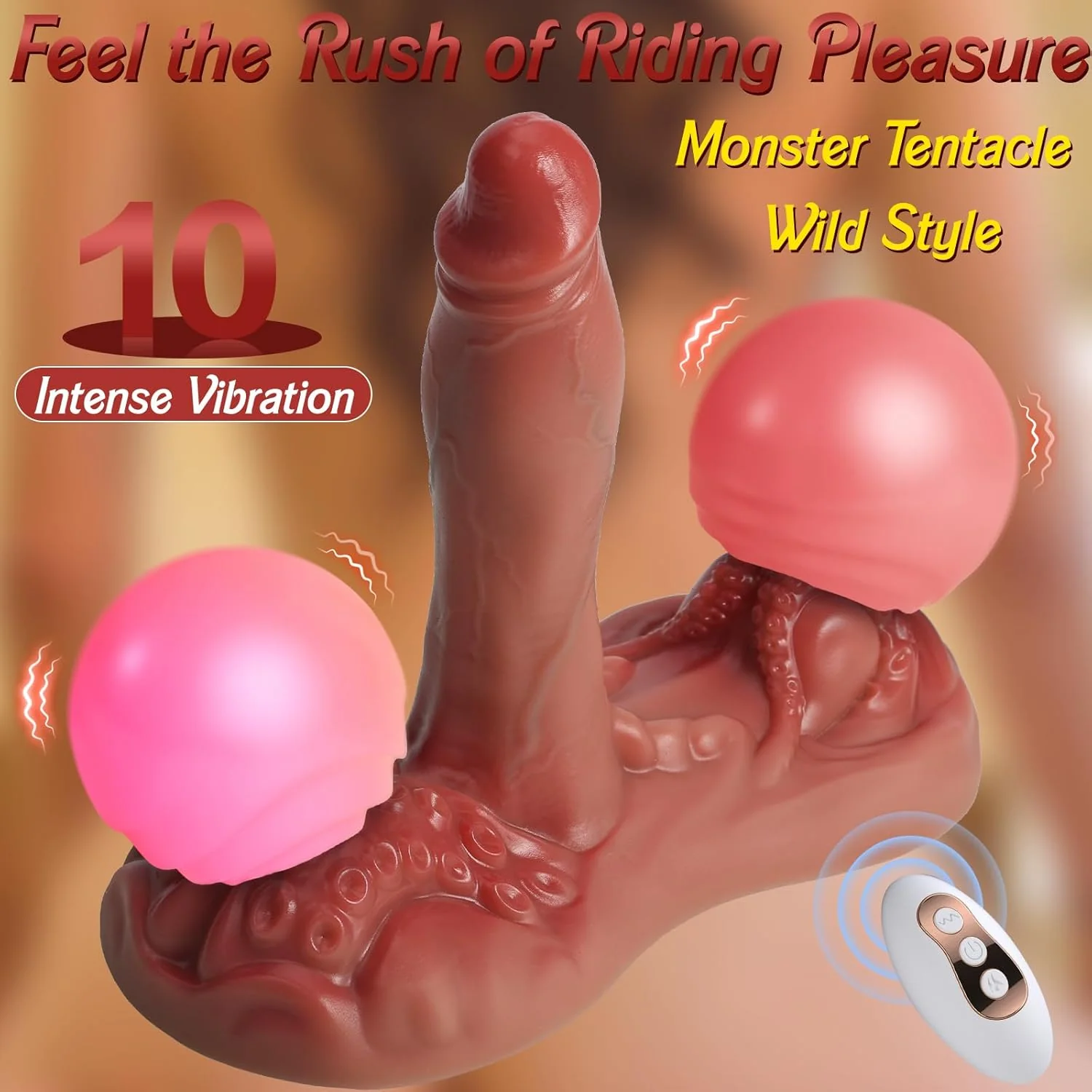 4 in 1 Sit and Ride Monster Dildo Vibrator with Remote Control - Image 5