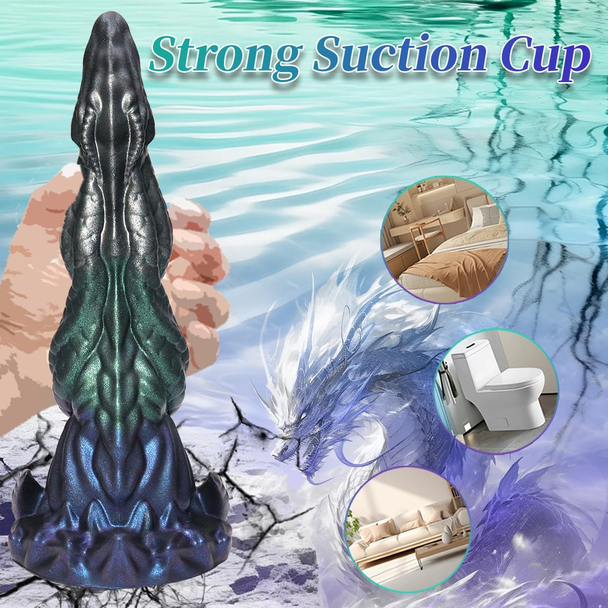 8.46In Dragon Dildo Knot Monster Huge Anal Dildo with Suction Cup - Image 6
