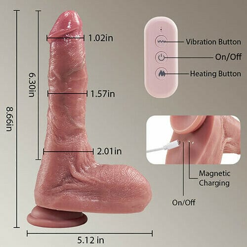 Small Glans Thick Shaft Big Ball 7 Thrusting Swinging 10 Vibrating Heating Lifelike Dildo 8.66 Inch - Image 6