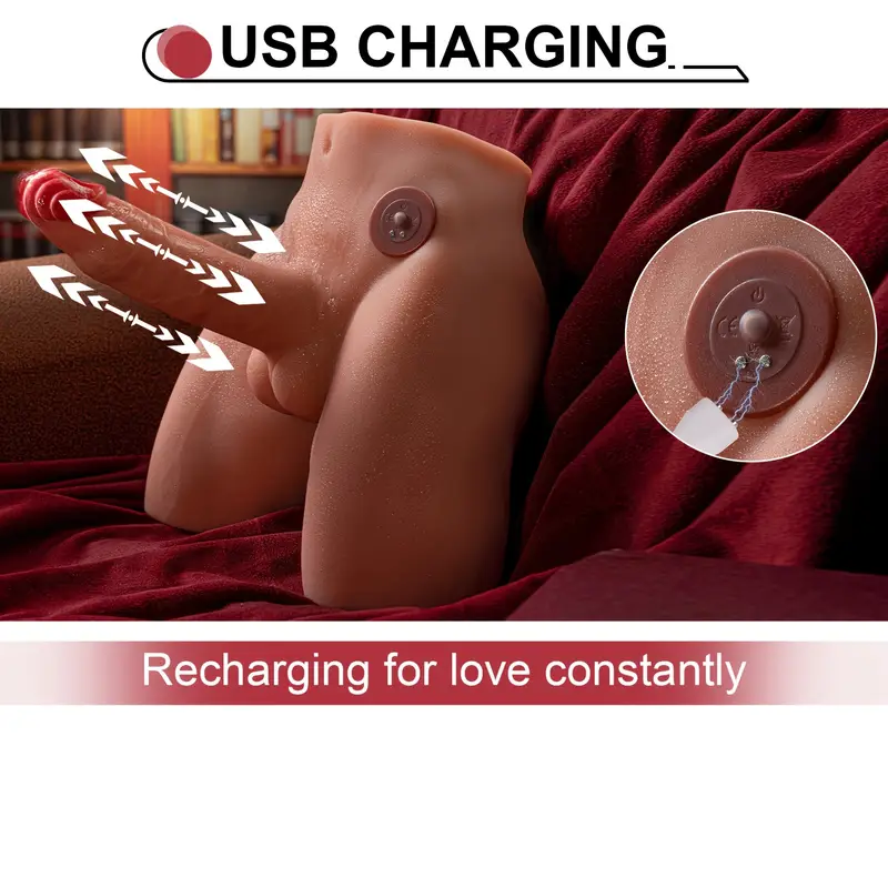 9.04Lb 3D Male Realist Butt Sex Torso with Thrusting Dildo & Anus - Image 7