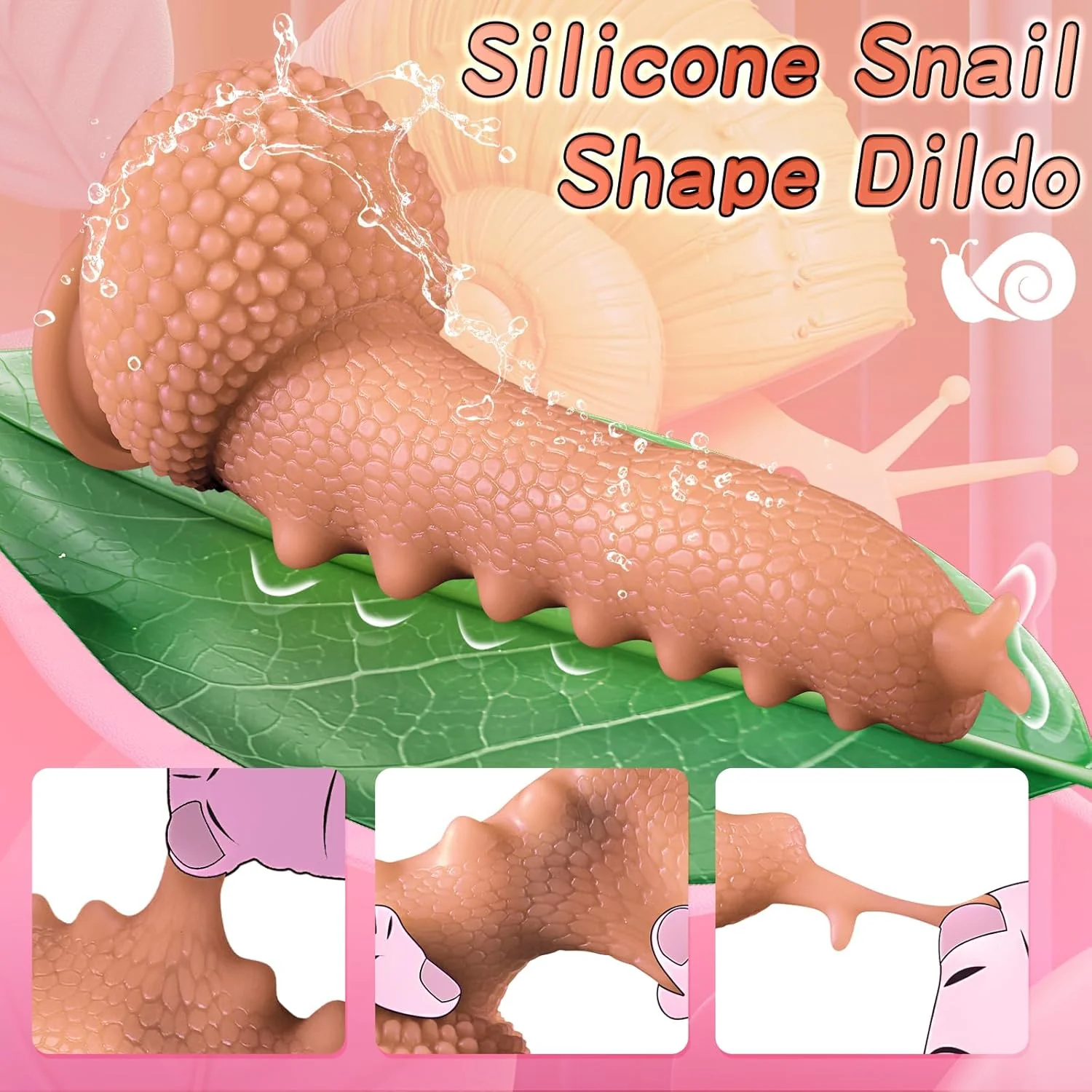 9.06in Thrusting Monster Snail Dildo Vibrator with 3 Thrusting & 9 Vibrating Modes - Image 5