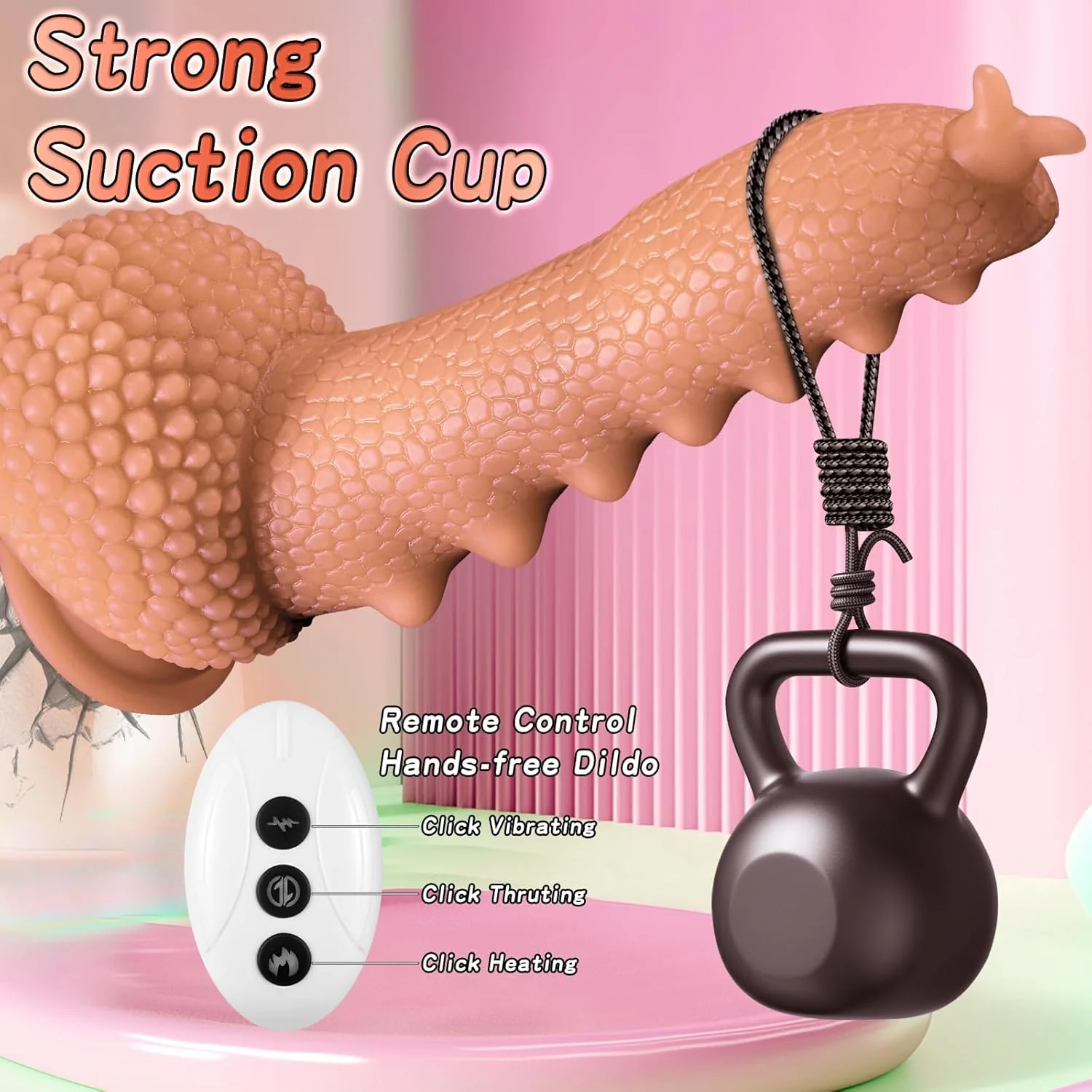 9.06in Thrusting Monster Snail Dildo Vibrator with 3 Thrusting & 9 Vibrating Modes - Image 6