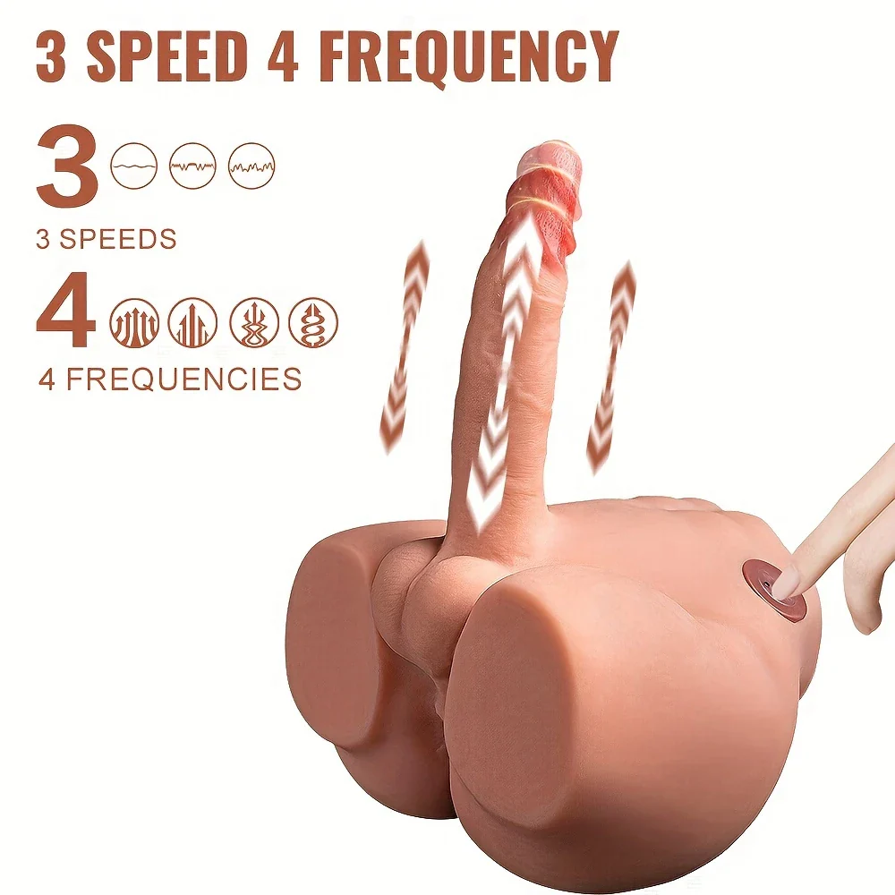 9.57Lb Realistic Male Torso Sex Doll with Thrusting Dildo - Image 2