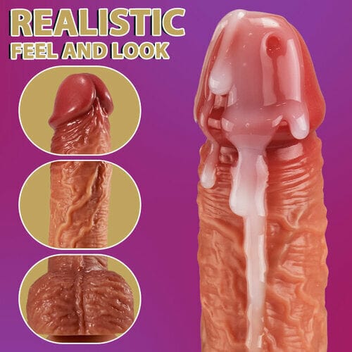 3-in-1 Thrusting 5 Vibrations 42 ℃ Heating Realistic Non-sticky Blush Dildo 7.87 Inch - Image 3