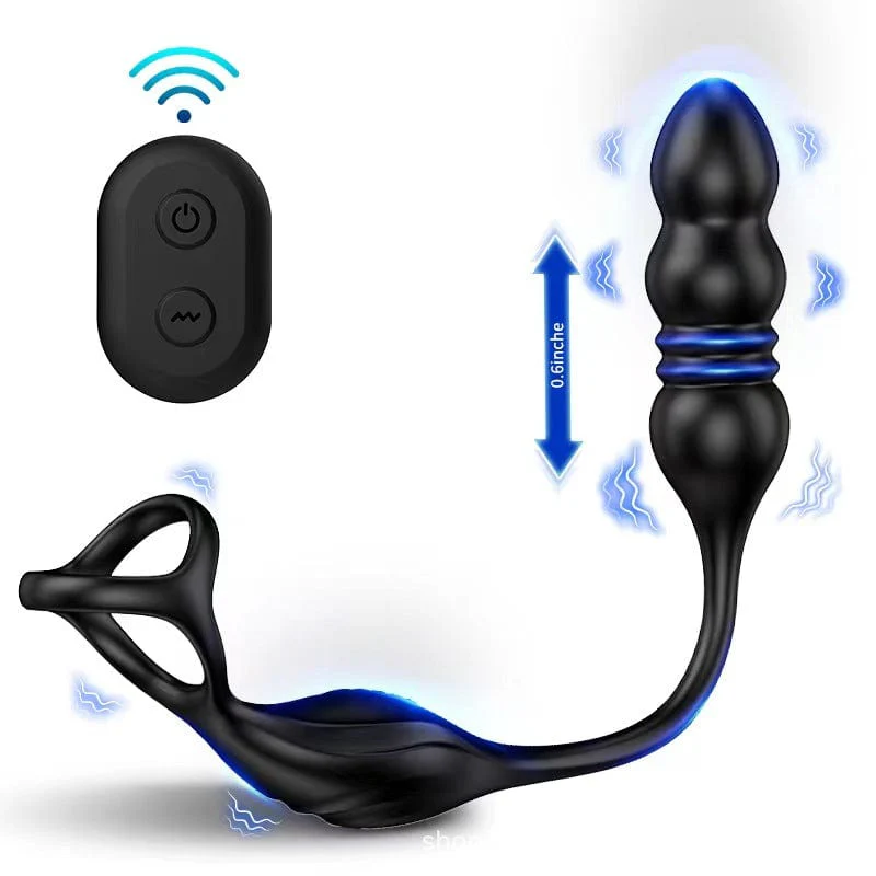 Anal Plug Vibrating Penis Ring Anal Beads Prostate Massager Vibrator Anal Toys - Image 3