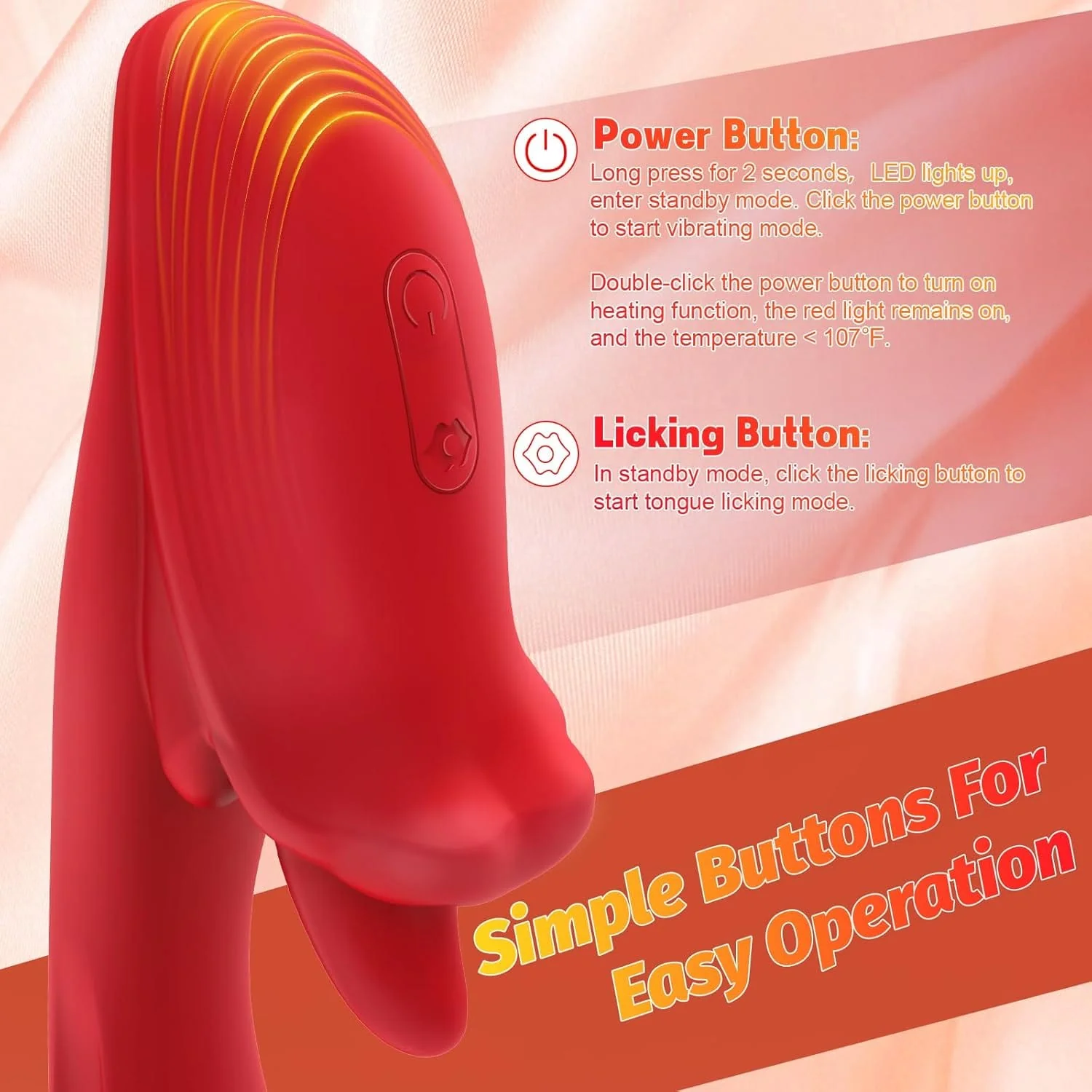 Angel Kiss 4 In 1 Rotating Tongue Licking Vibrating G-Spot Dildo Vibrator - Image 5