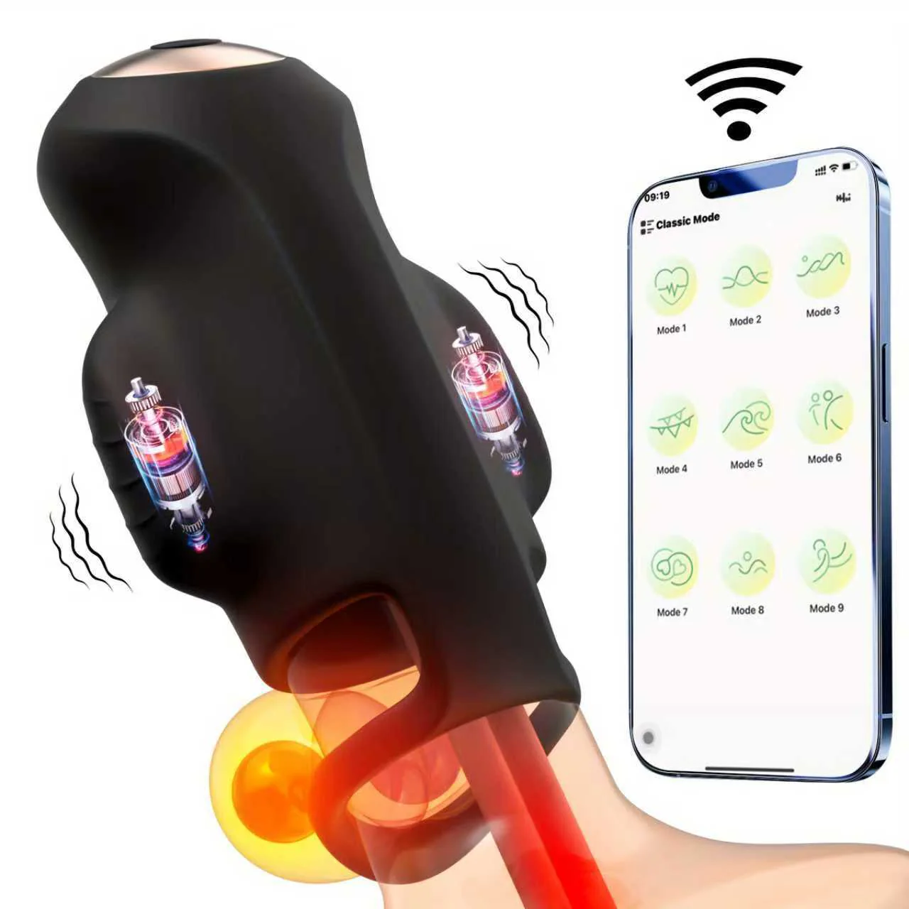 APP Control Male Trainer with Double Vibration & Locking Ring - Image 15
