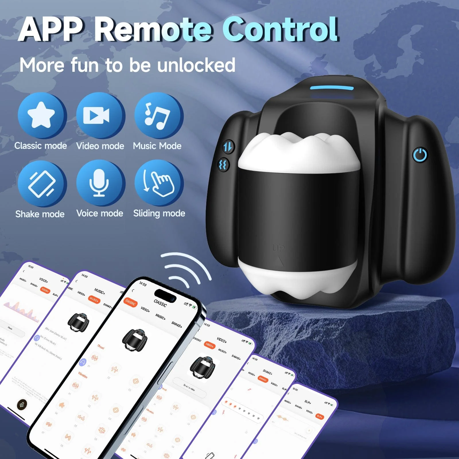 APP Controlled Male Masturbator 10 Vibration Modes 3 Thrusting Speeds Telescopic - Image 3