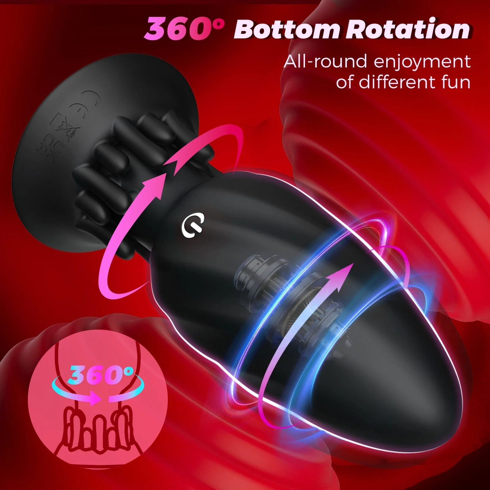 APP - Controlled Rotating Anal Plug 9 Modes Waterproof Quiet - Image 3