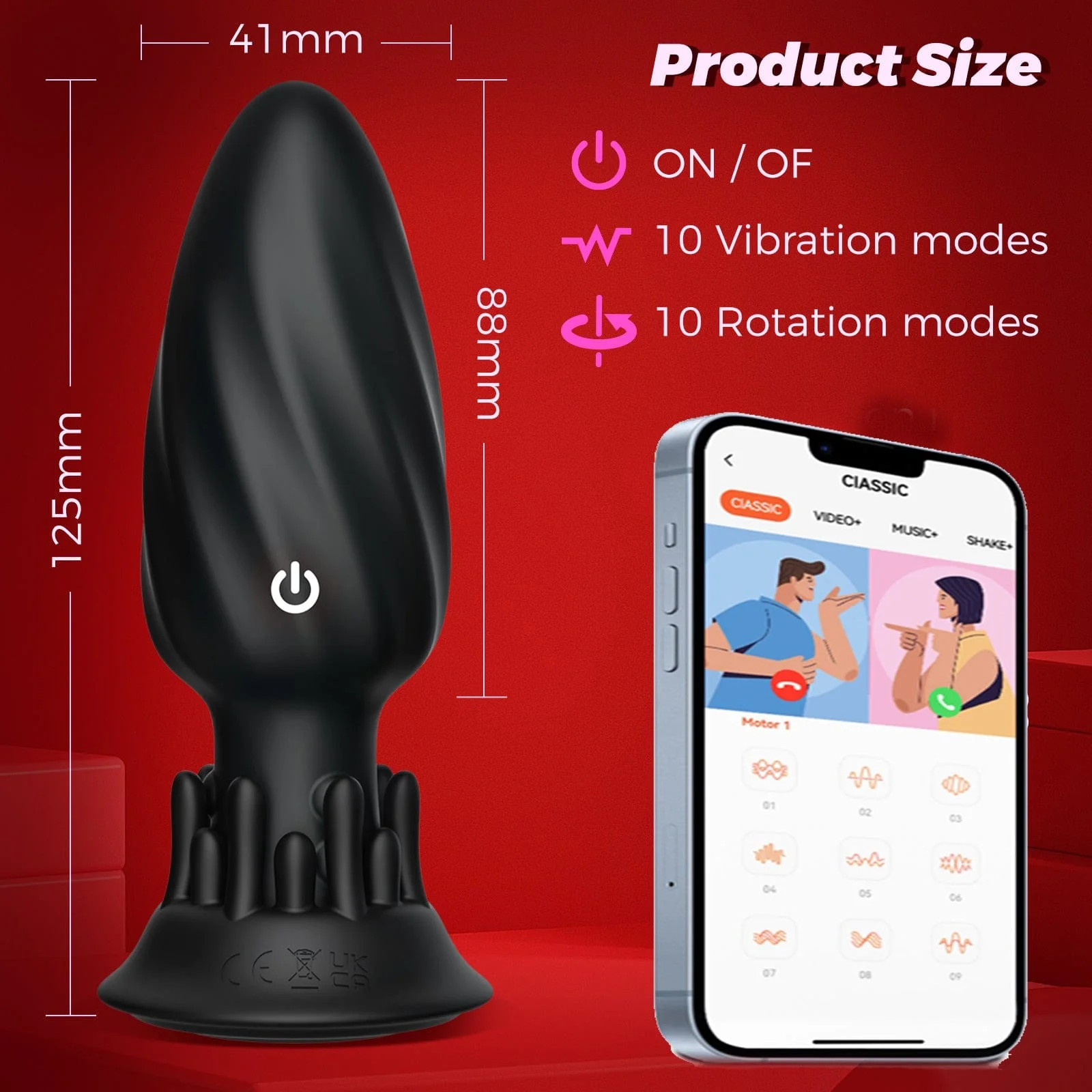 APP - Controlled Rotating Anal Plug 9 Modes Waterproof Quiet - Image 6