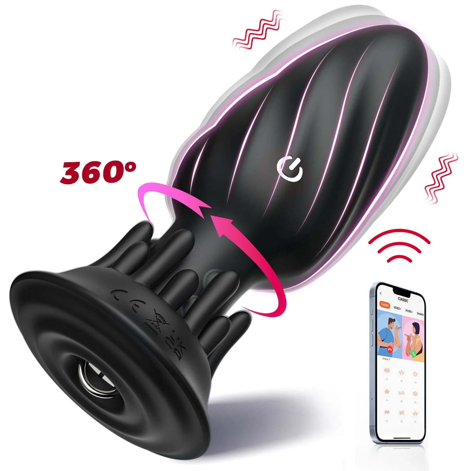 APP - Controlled Rotating Anal Plug 9 Modes Waterproof Quiet - Image 7