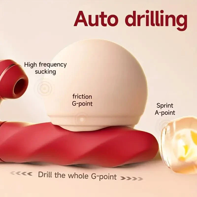 Auto Drilling Rotation G Spot Clitoris Suction Vibrator - Image 5
