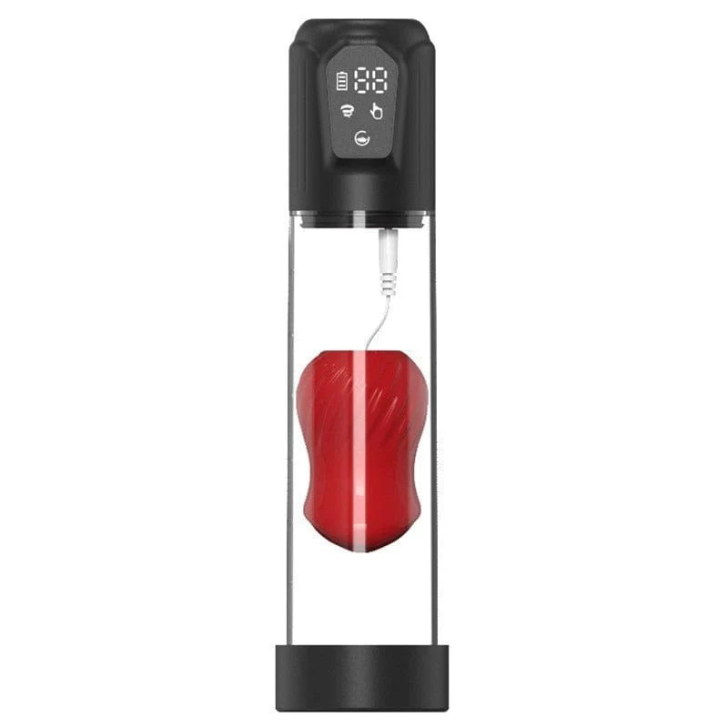 Automatic Suction Vibration Penis Enlargement Pump with Rose Shaped Inner Sleeve - Image 6