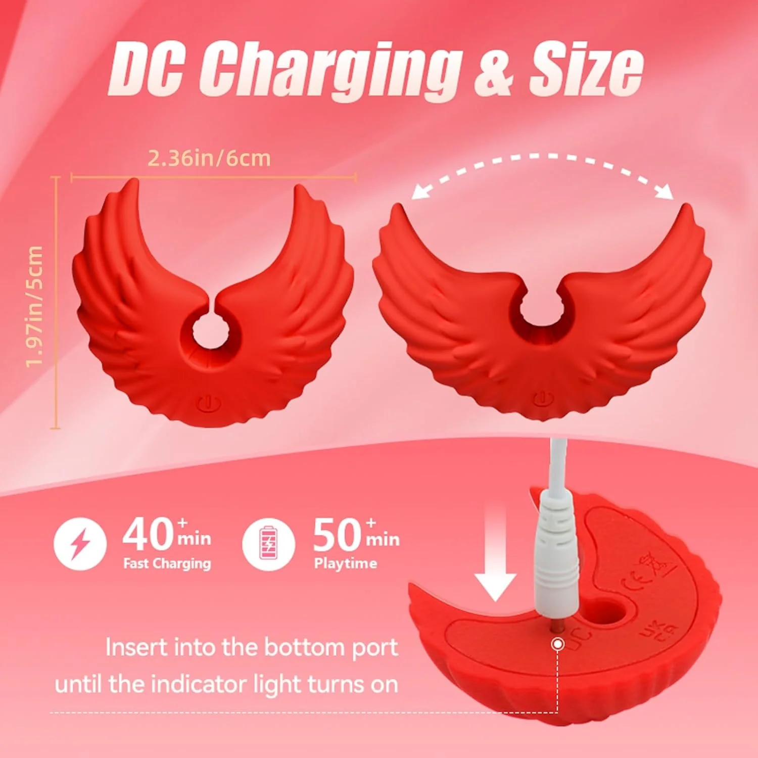 BDSM Angel Wings Vibrating Nipple Clamps with Remote Control - Image 6
