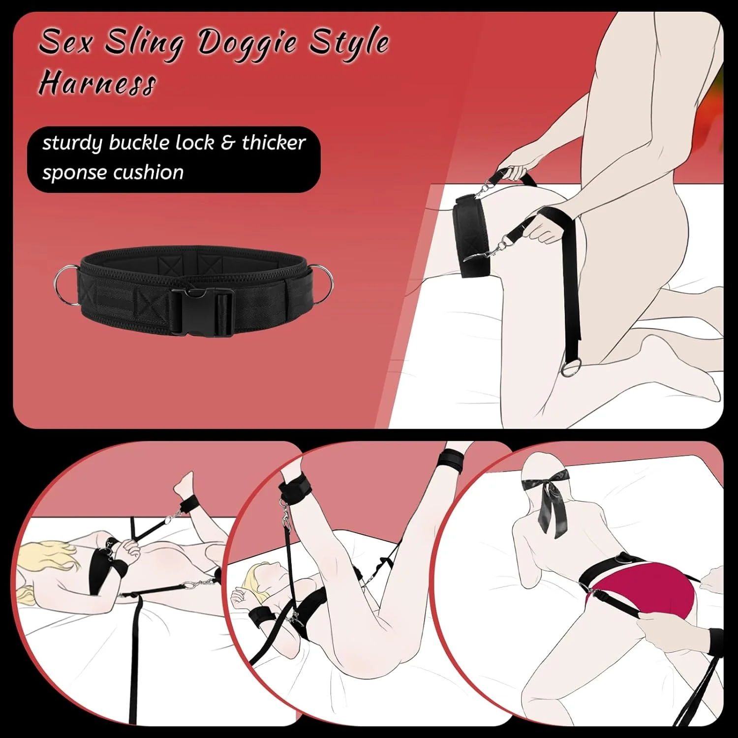 BDSM Bed Restraint Bondage Restraints Set For Couple - Image 3