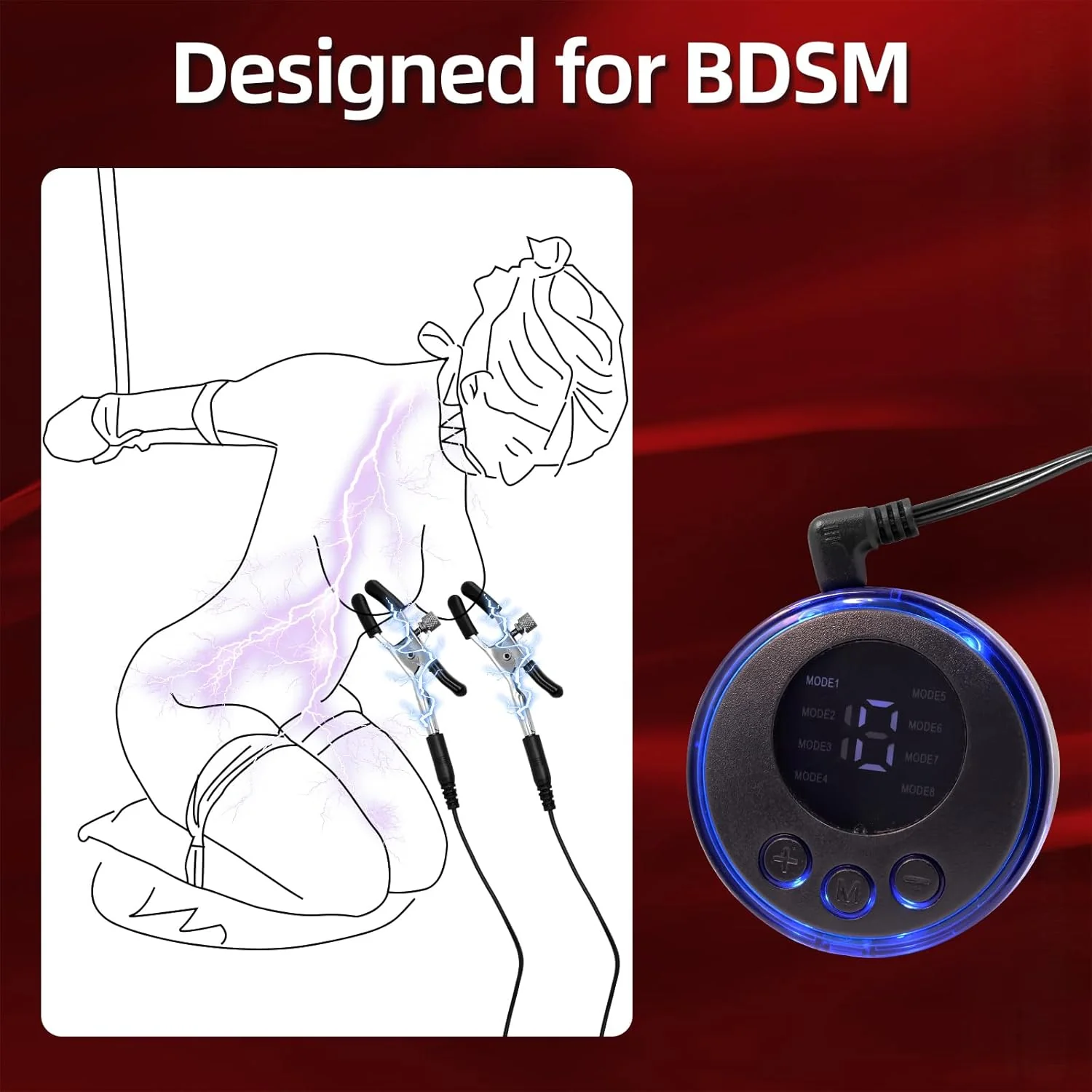 BDSM Electric Shock Nipple Clitoral Clip Chain - Image 2