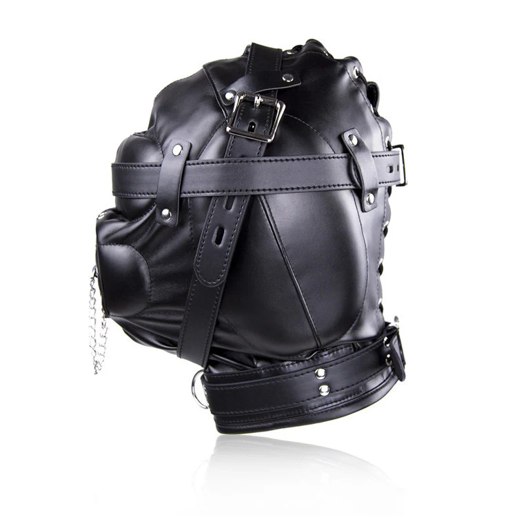 BDSM Face Mask Head Hood Bondage Restraints With Lid - Image 2