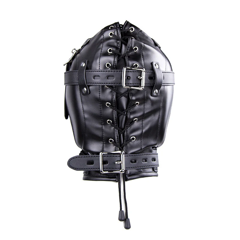 BDSM Face Mask Head Hood Bondage Restraints With Lid - Image 3