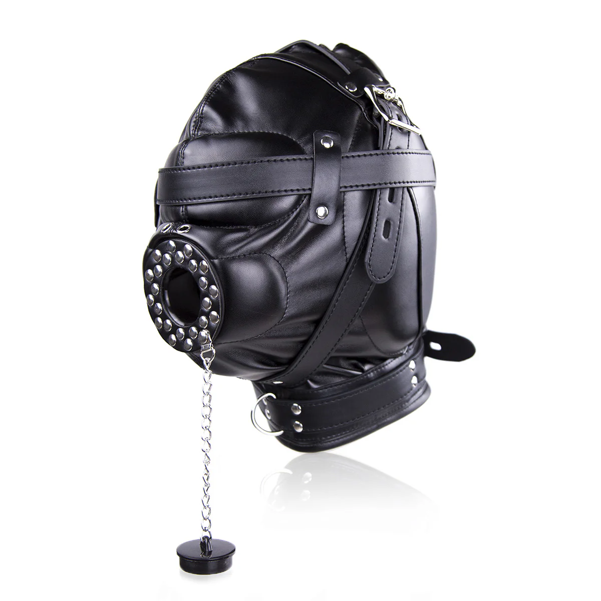 BDSM Face Mask Head Hood Bondage Restraints With Lid - Image 4