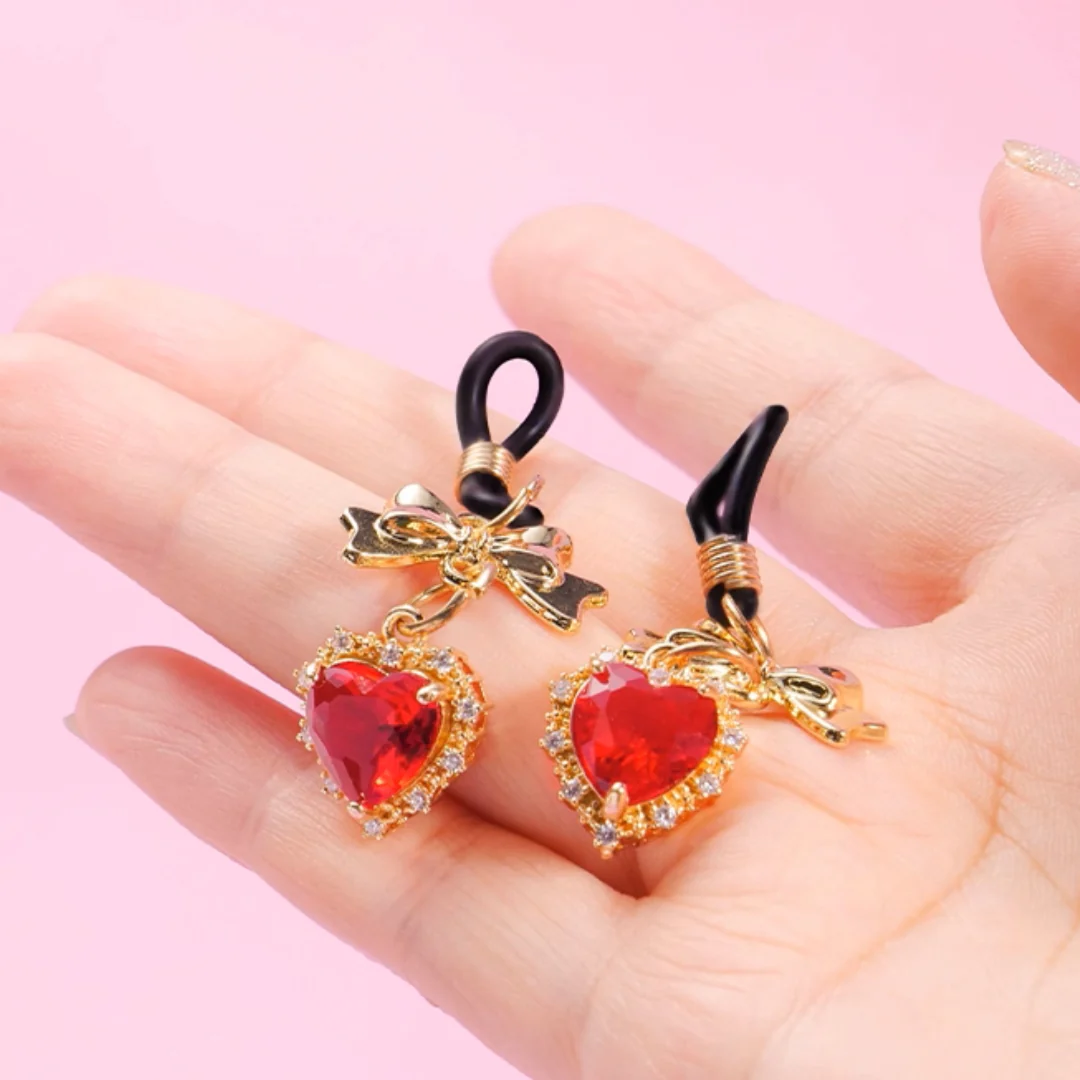 BDSM Heart - Shaped Nipple Clamps Bells