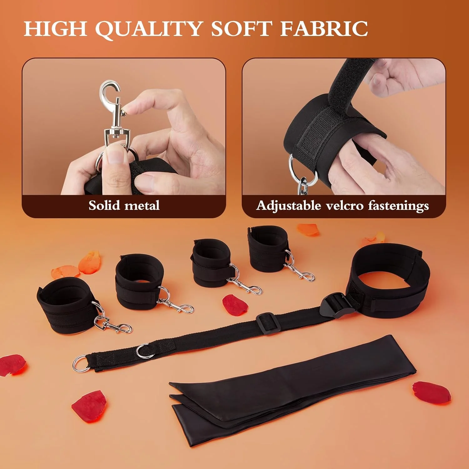BDSM Kit Neck to Wrist Behind Back Collar Restraints Adjustable Set SM Play - Image 3
