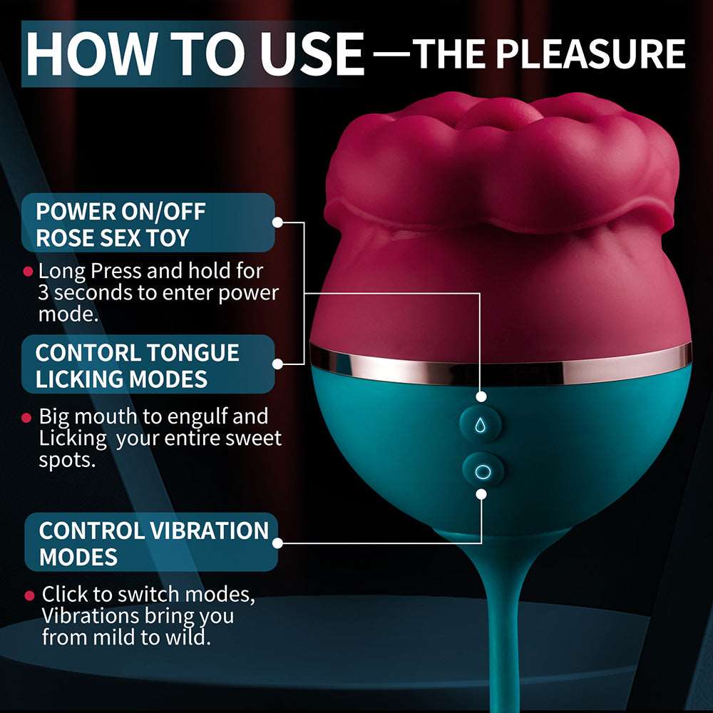 Big Mouth Vibrator 3 In1 Tongue Licking Suction G Spot Vibrator With Vibrating Dildo - Image 4