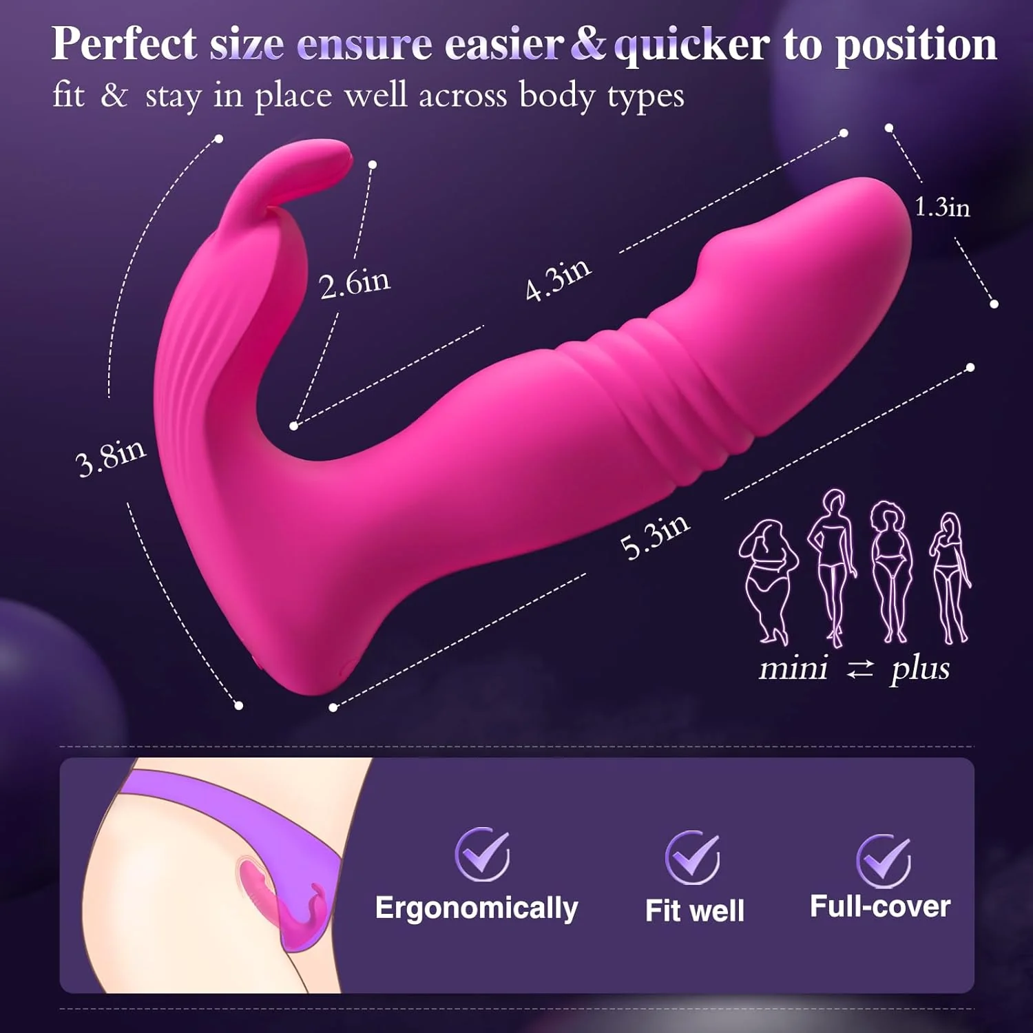 3 In 1 Bunny Wearable Thrusting G Spot Vibrator App Remote Control - Image 7