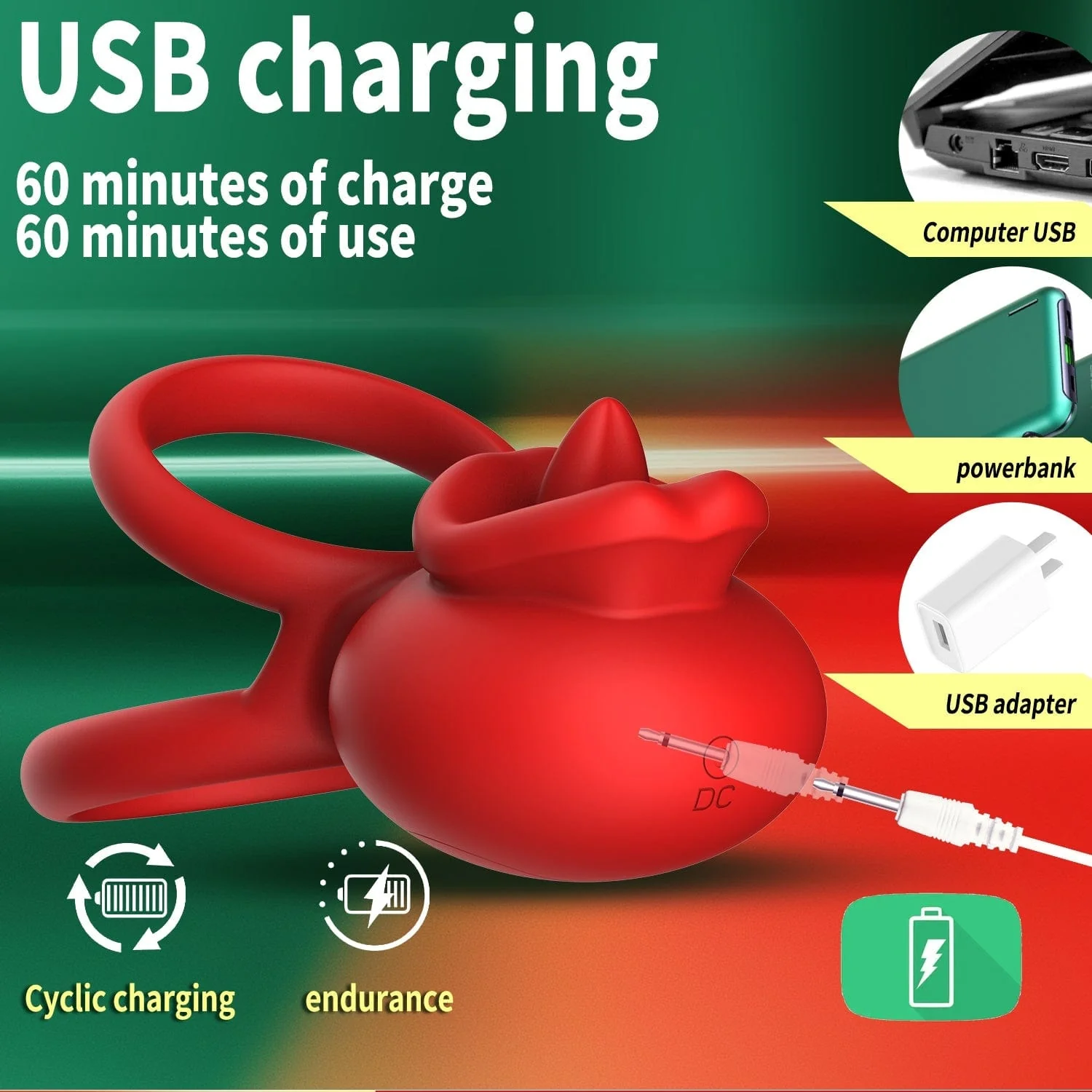 Cock Rings Clitoral Stimulator with Licking Mouth Pleasur with APP control - Image 9