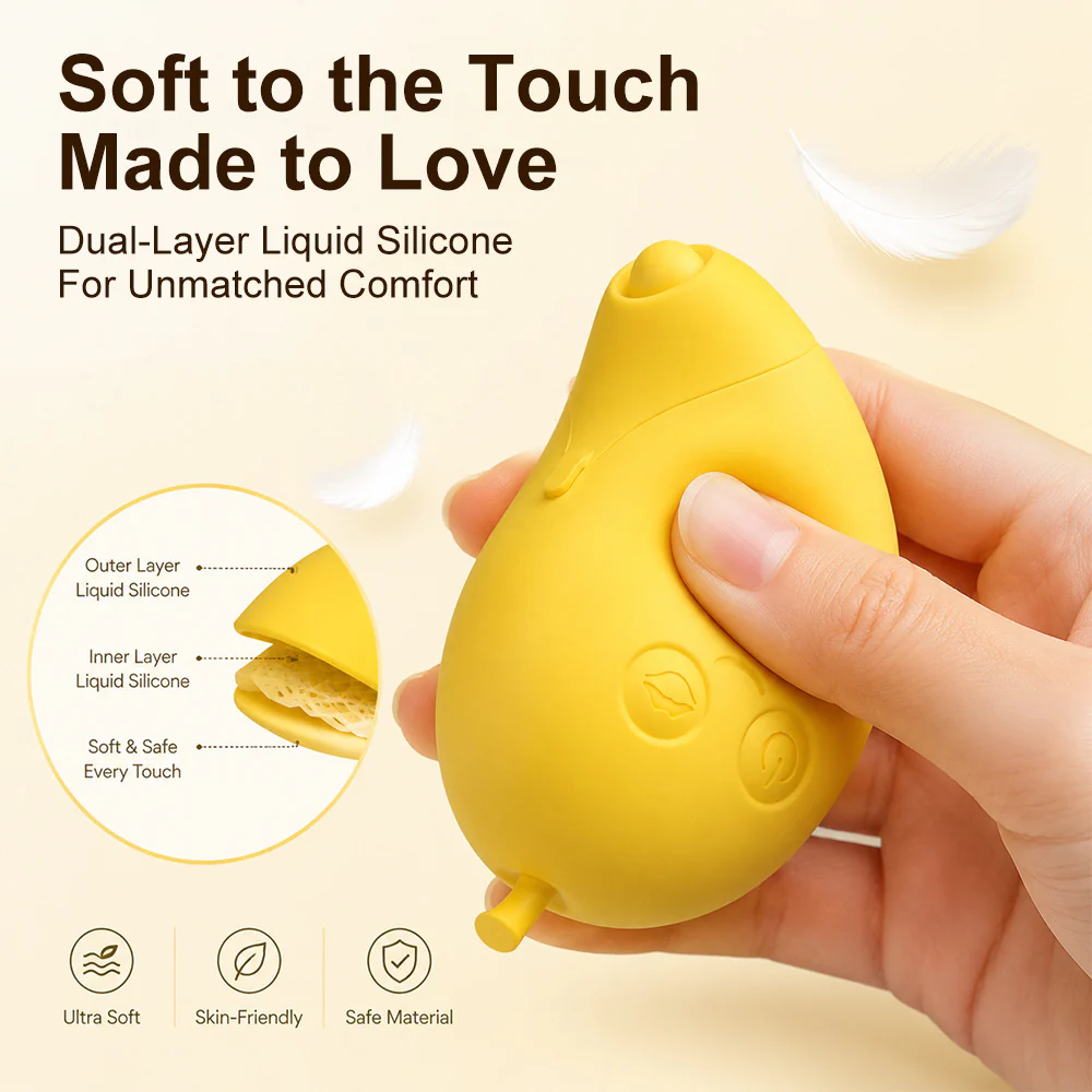 Cute Mango-Shaped Triple Function Sucking Vibrator - Image 2