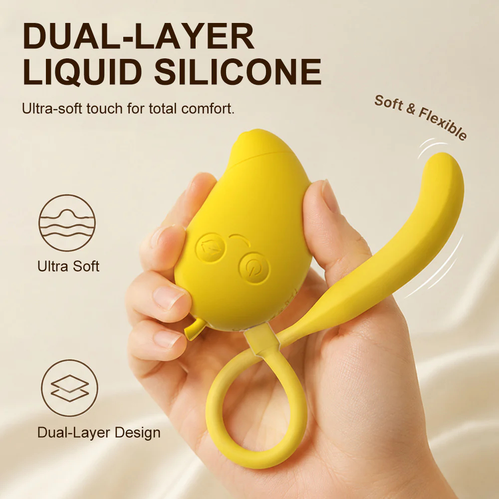 Cute Mango-Shaped Triple Function Sucking Vibrator - Image 3