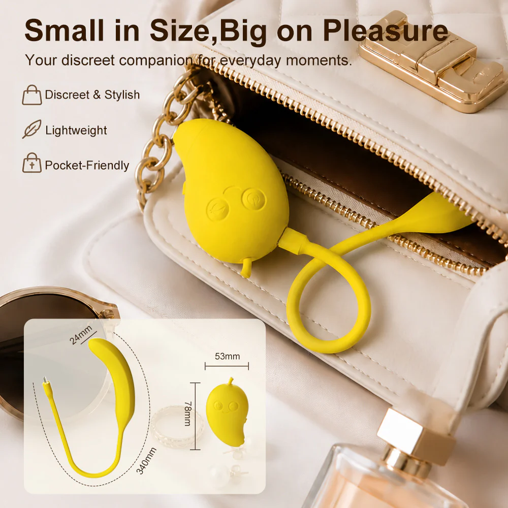 Cute Mango-Shaped Triple Function Sucking Vibrator - Image 4