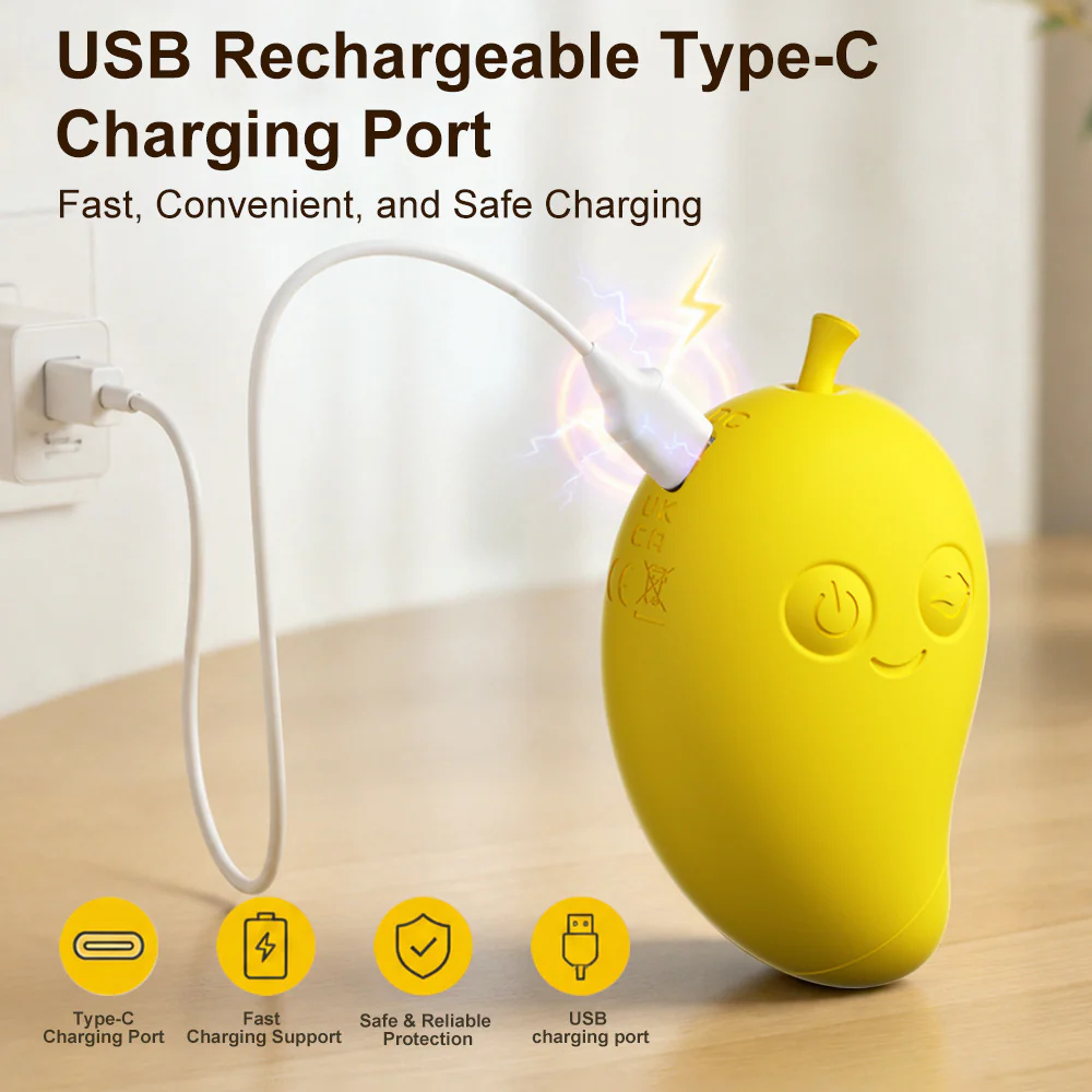 Cute Mango-Shaped Triple Function Sucking Vibrator - Image 6