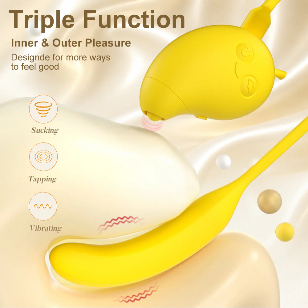 Cute Mango-Shaped Triple Function Sucking Vibrator - Image 7