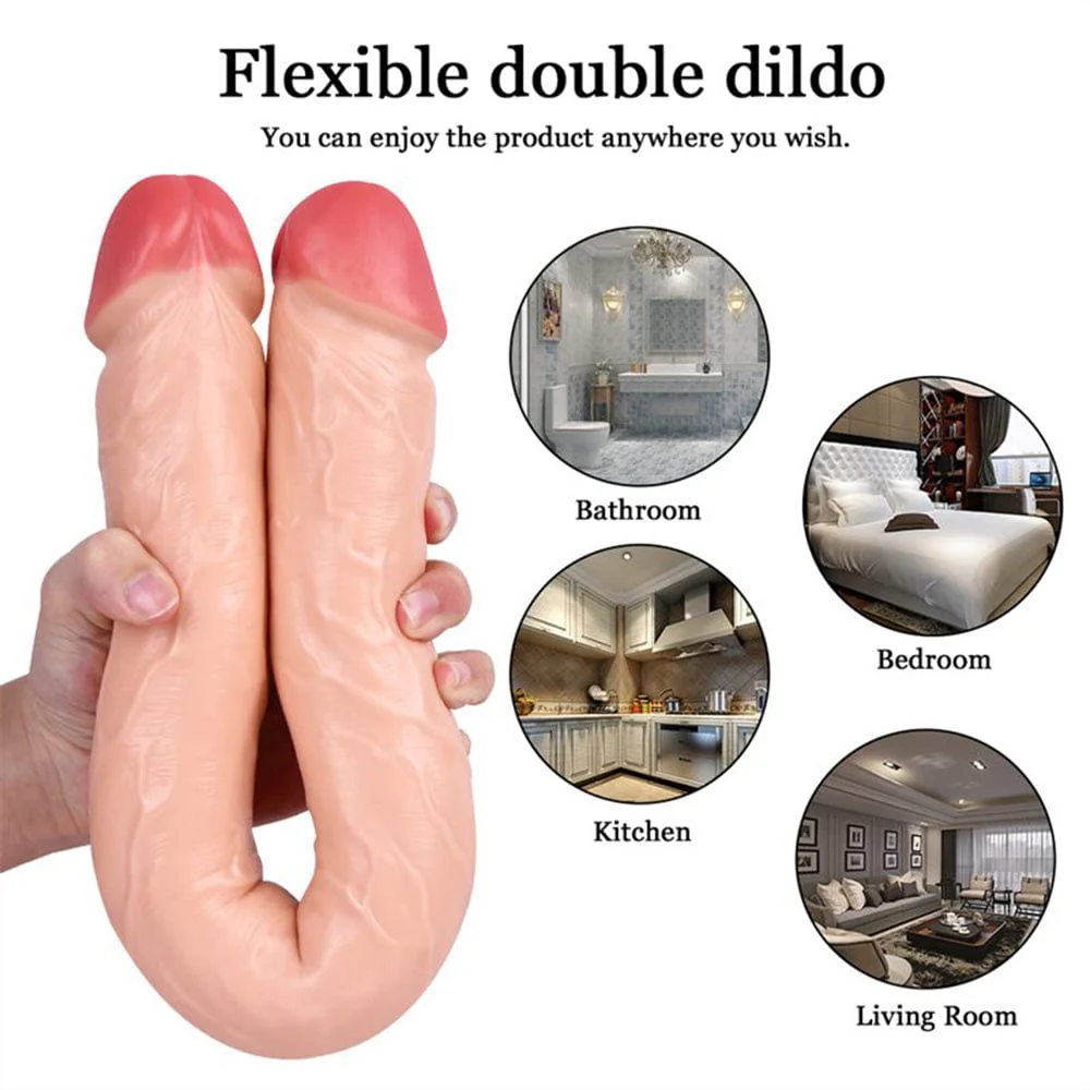 Double-Ended Soft Silicone Simulated Anus Masturbation Dildo - Image 2