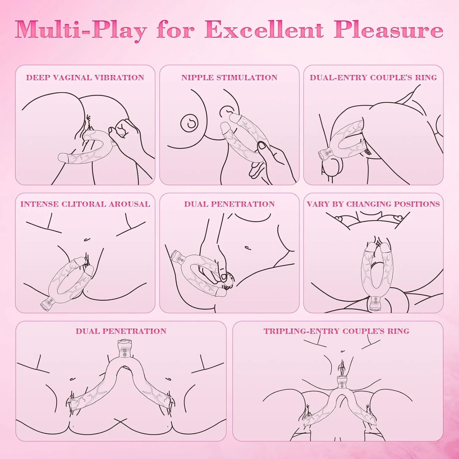 Double Ended Vibrating Rose Dildo Anal Dildo with 10 Vibrating Modes - Image 3